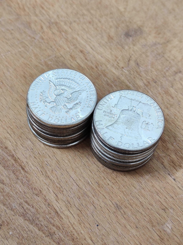 Hopeakolikoita USA, 20kpl half dollar