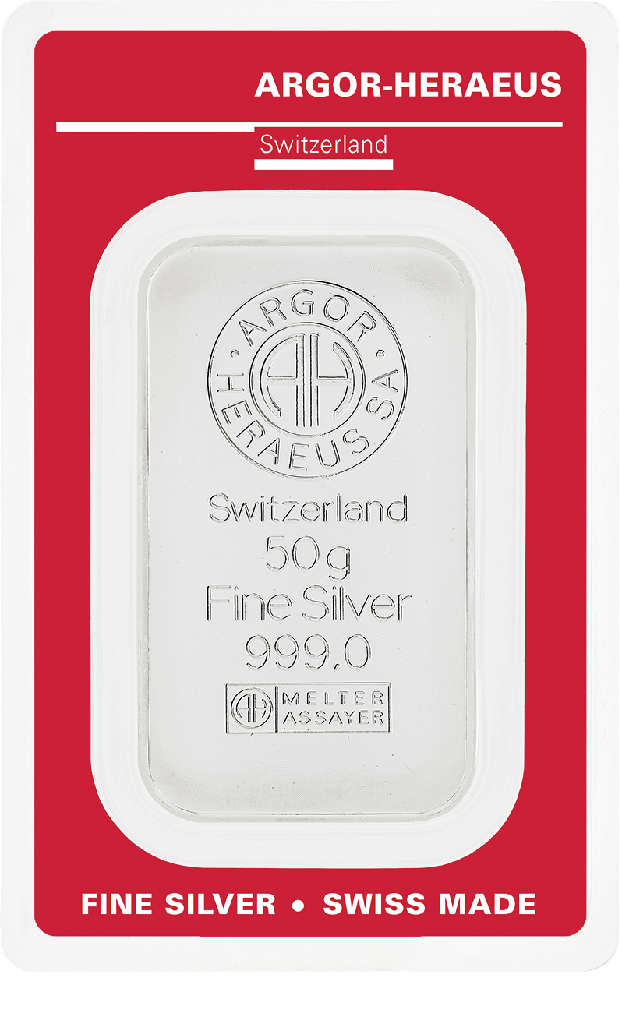 Silver bar 50g Argor-Heraeus
