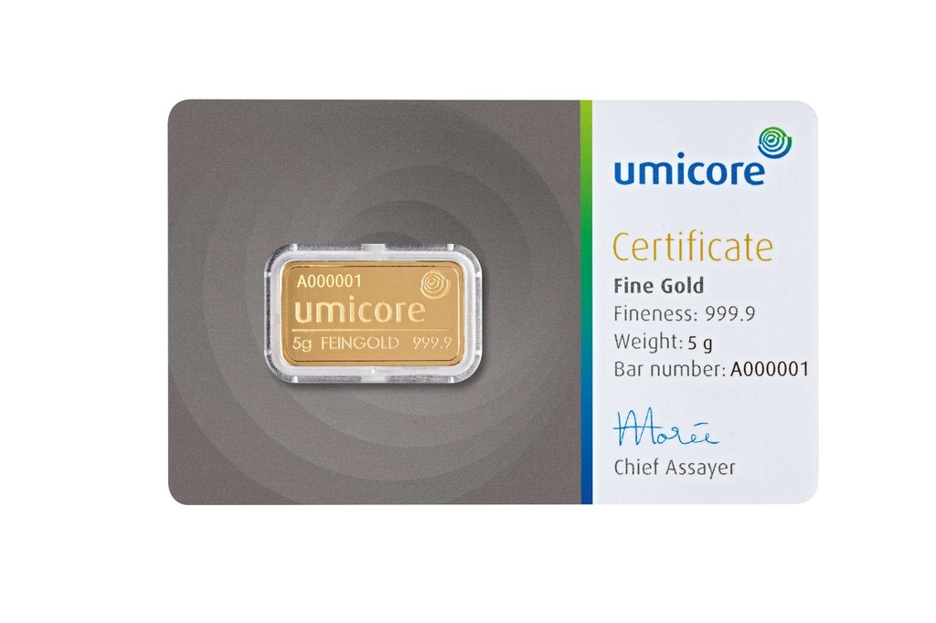 Gold bar 5g Umicore
