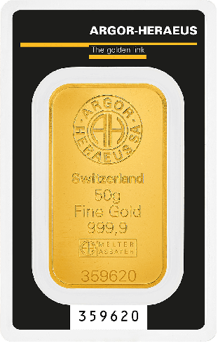Gold Bar 50g Argor-Heraeus