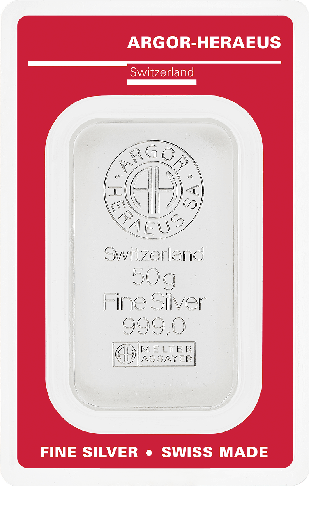 Silver bar 50g Argor-Heraeus