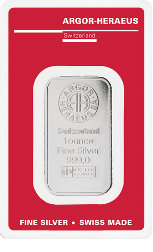 Silver bar 1oz (31,1g) Argor-Heraeus