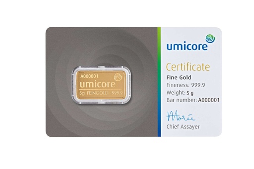 Gold bar 5g Umicore