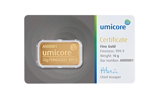 Gold bar 10g Umicore